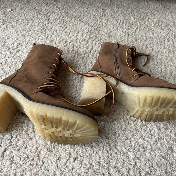 Free People Dylan Lace-Up Boots in Taupe - Picture 3 of 5